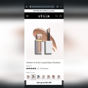 Stila Glisten and Glow Liquid Eyeshadow in "Stream"